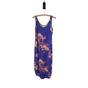 MTS Women’s Med Royal Blue Floral Sleeveless Midi Dress With Pockets